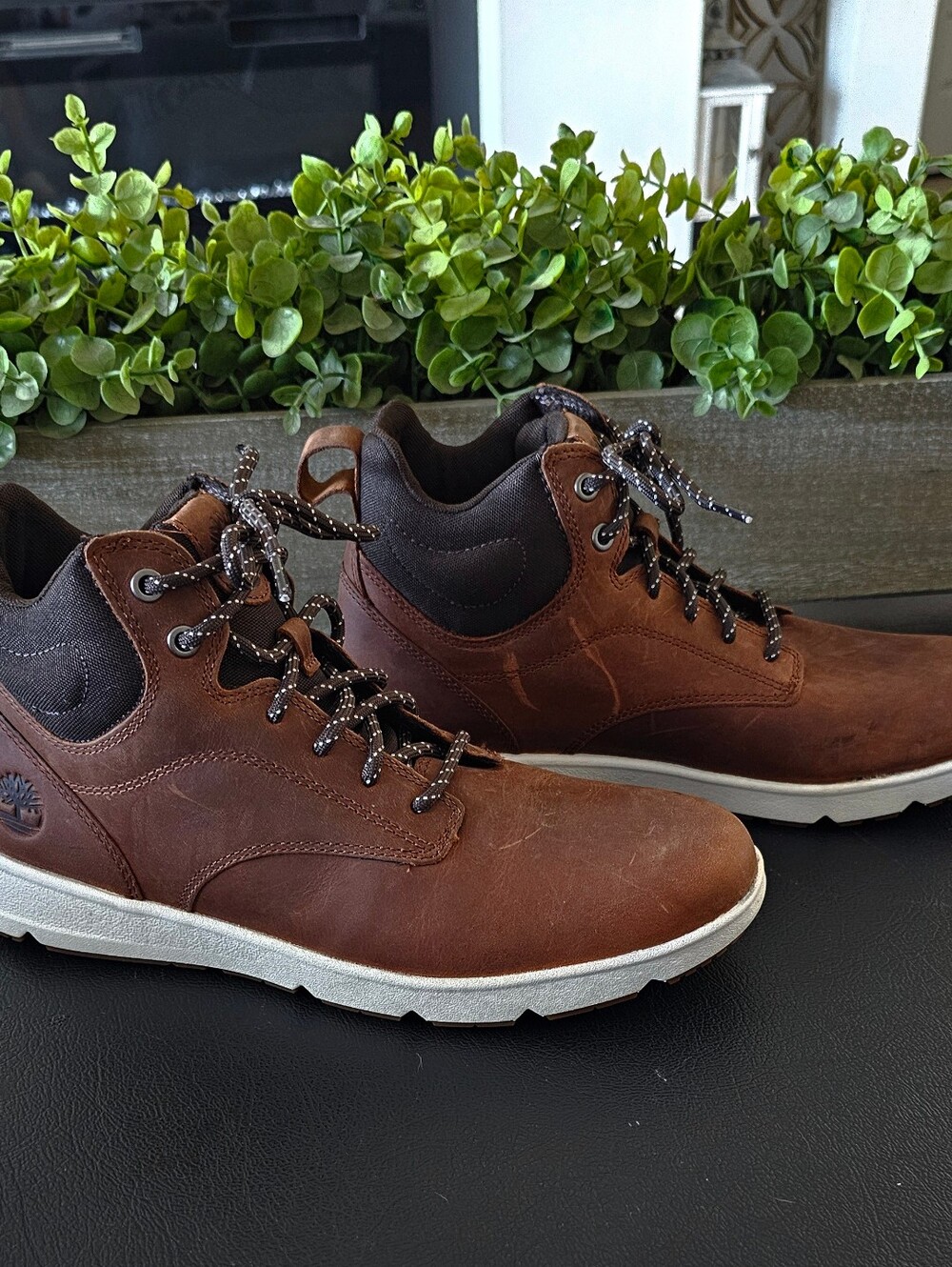 Timberland Brown Leather Chukka Boots Sneaker Hybrid Men's Sz 8.5 & 9 - Picture 4 of 11